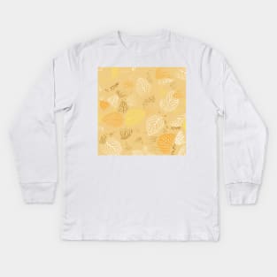 Autumn, Leaves Pattern 3 Kids Long Sleeve T-Shirt